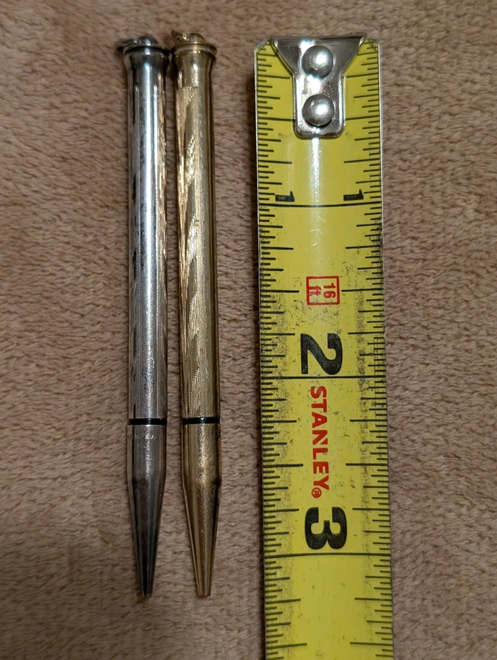 Vintage Cross Sterling & Gold Filled Pencil Necklace Set